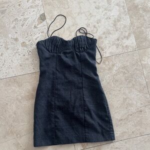 Mango Black Spaghetti Strap Mini Dress